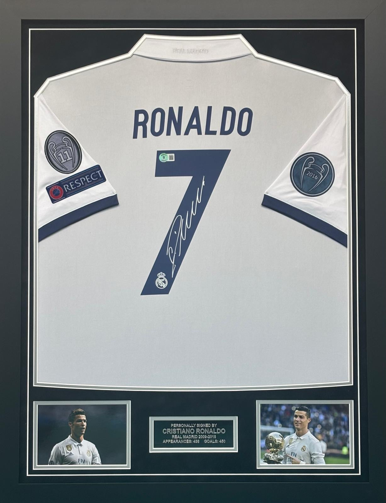 Cristiano Ronaldo Signed Real Madrid Shirt (White) – Framed (COA) – Edition 2