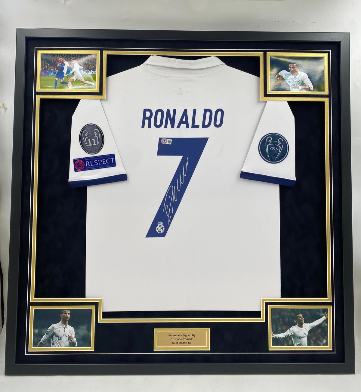 Cristiano Ronaldo Signed Real Madrid Shirt (White) – Framed (COA)