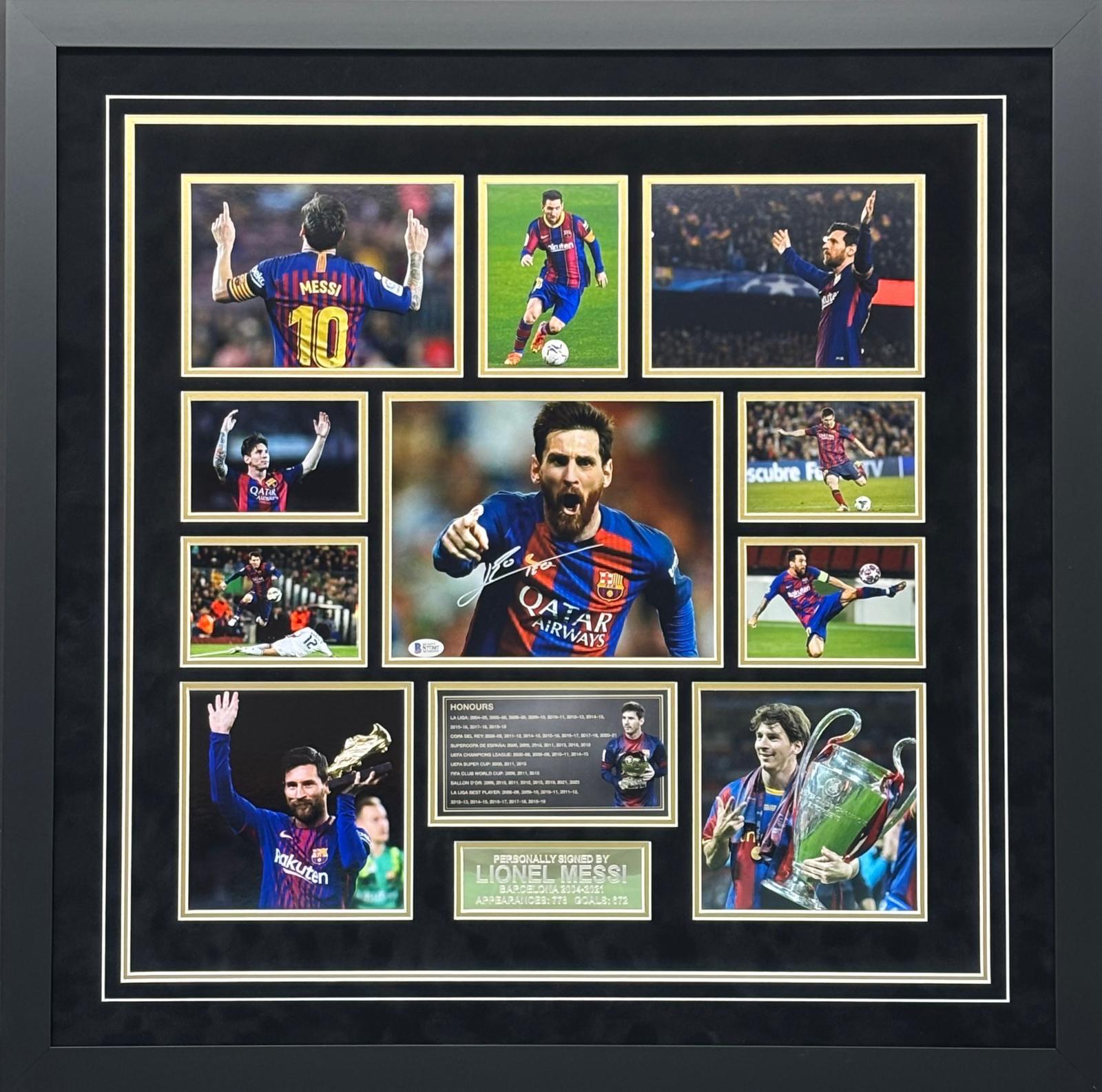 Lionel Messi Signed Photo Display (Barcelona) - Style 2