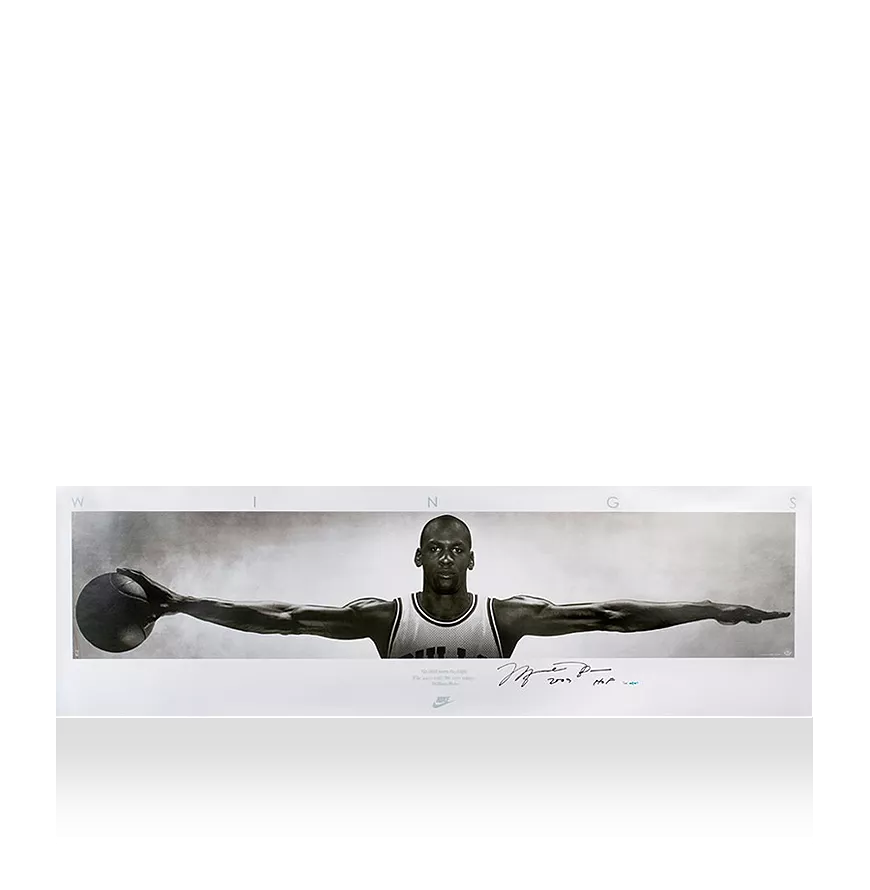 Michael Jordan Signed Wings Print: 2009 Hall Of Fame Edition
