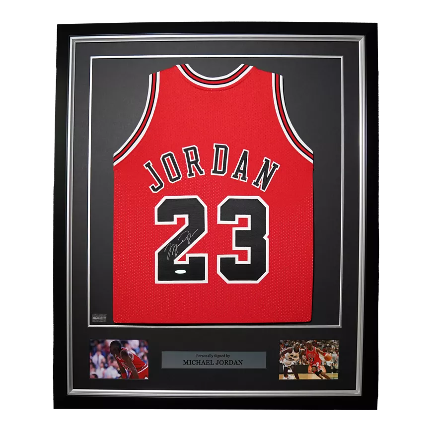 Michael Jordan Signed And Framed Chicago Bulls 1997-98 Away Jersey
