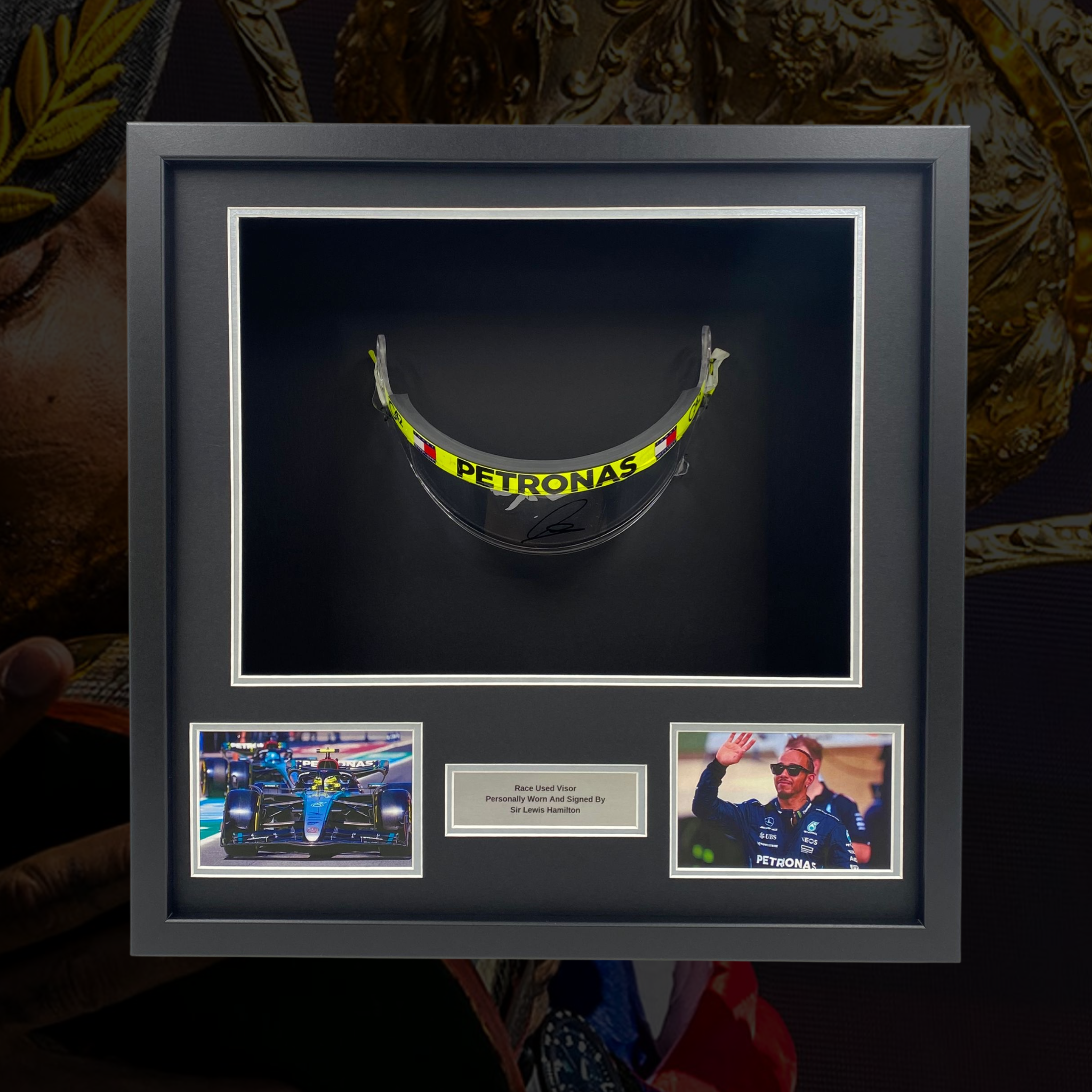 Lewis Hamilton Race-Used & Signed Visor – Framed Shadow Box (COA)