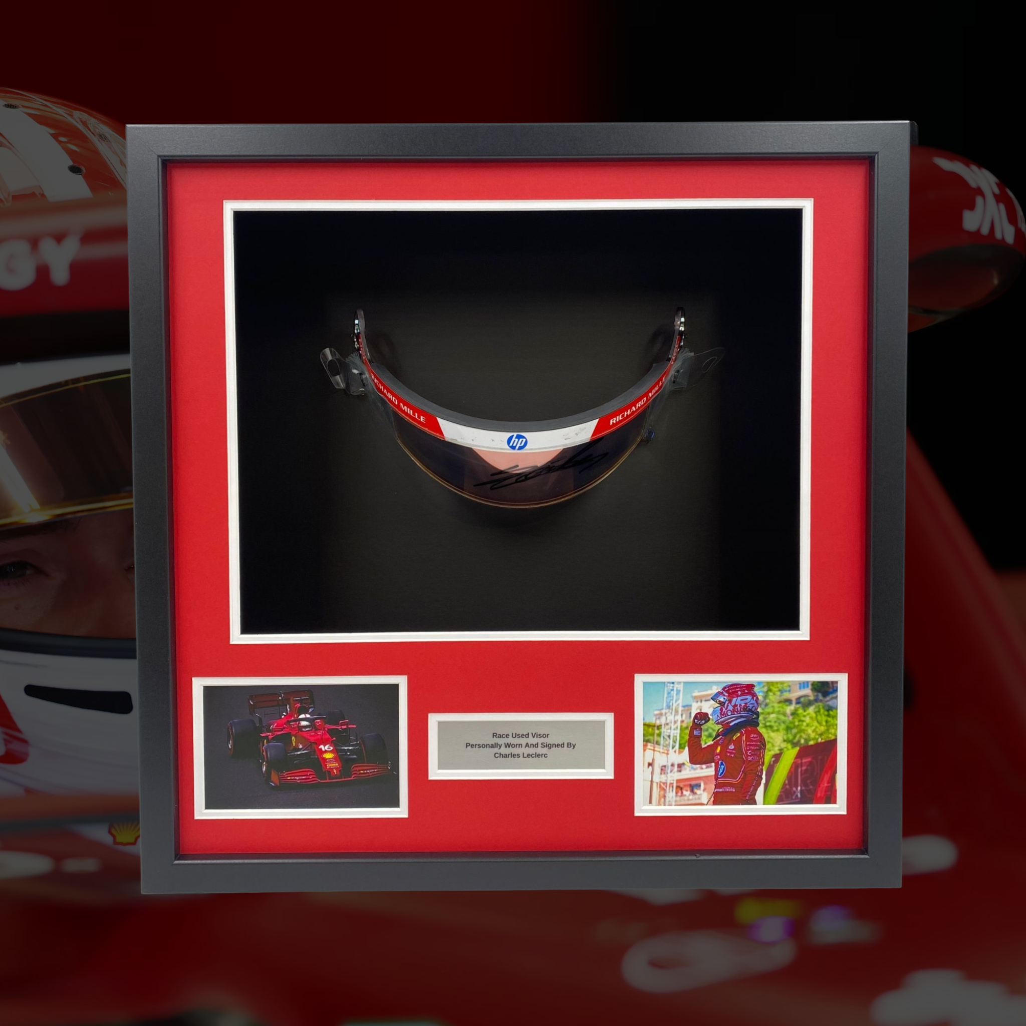 Charles Leclerc Race-Used & Signed Visor – Framed Shadow Box (COA)