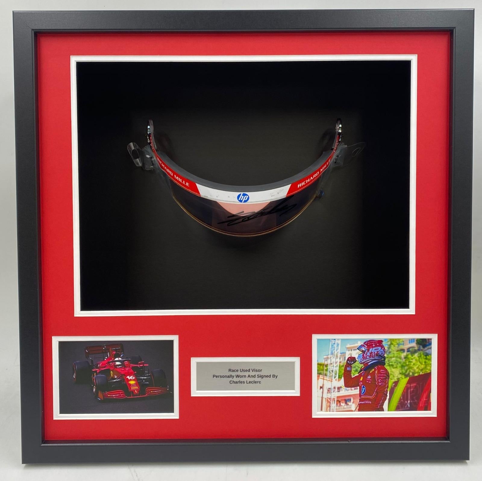 Charles Leclerc Race-Used & Signed Visor – Framed Shadow Box (COA) – Edition 2