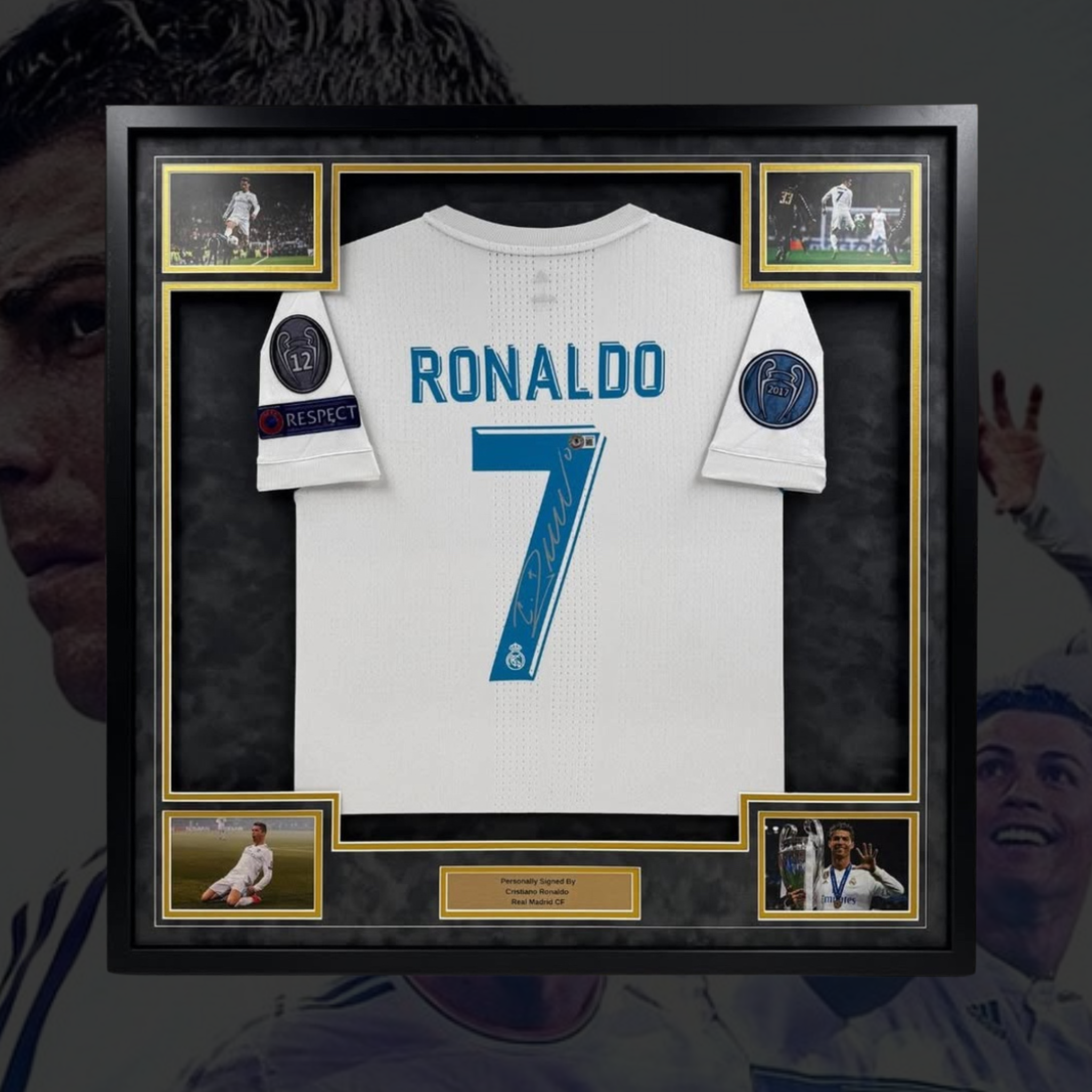 Cristiano Ronaldo Signed Real Madrid Shirt (White 2017) – Framed (COA)