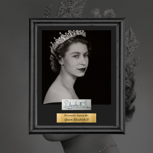 Queen Elizabeth II Signed Display