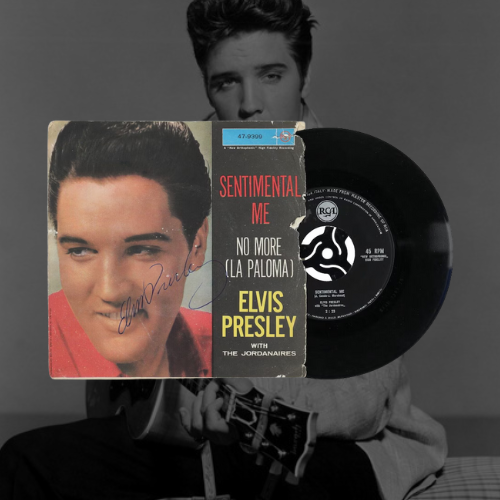 Elvis Presley Signed Record Display