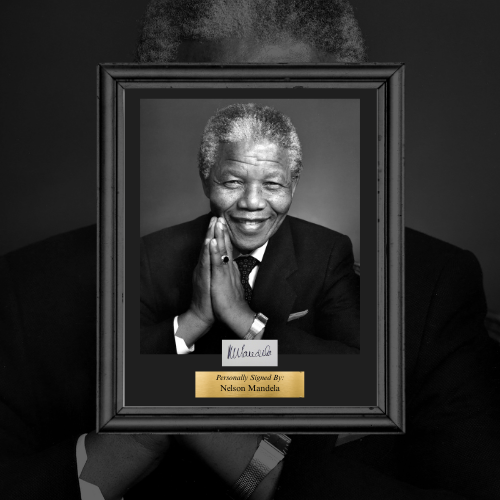 Nelson Mandela Signed Display