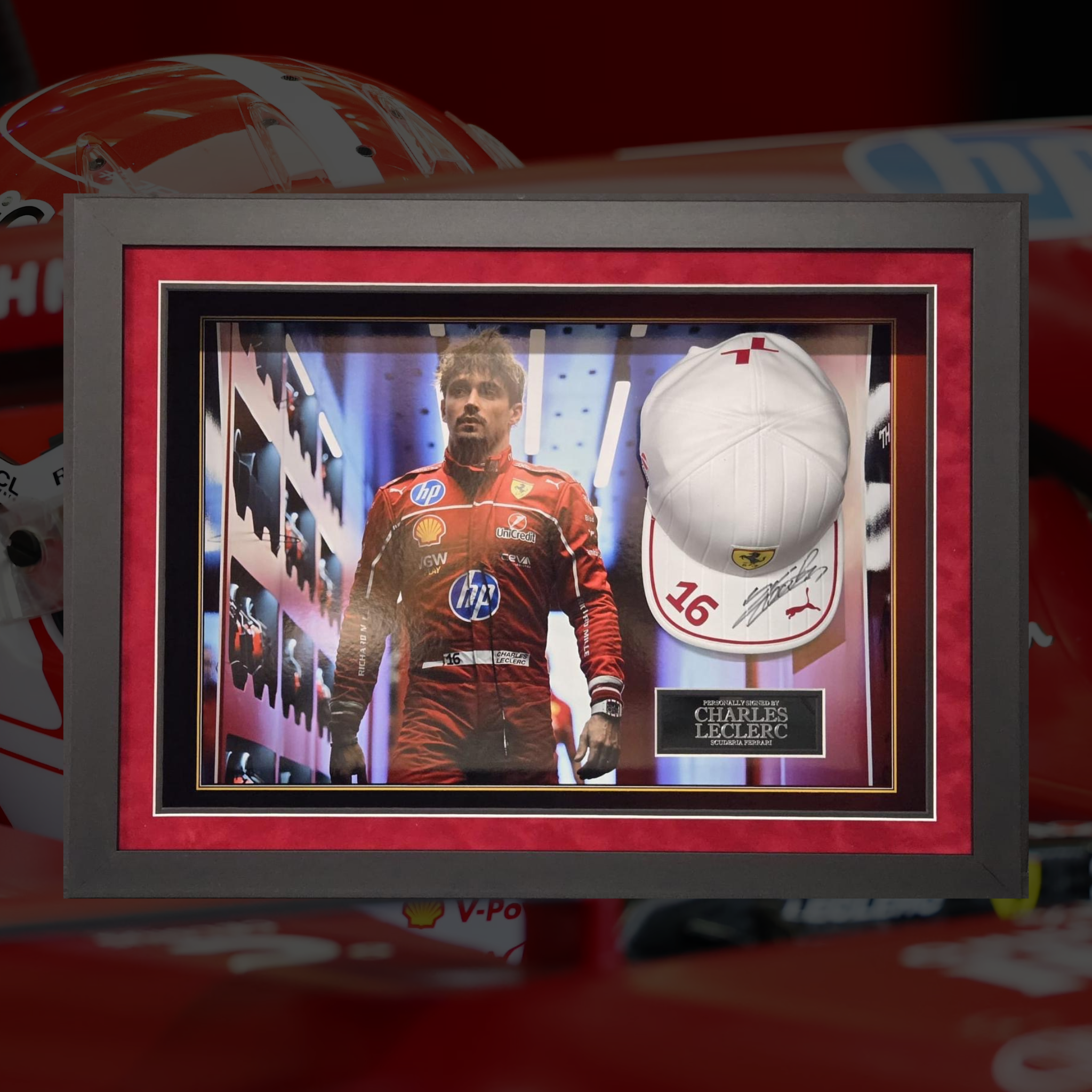 Charles Leclerc Miami GP Signed Cap Display