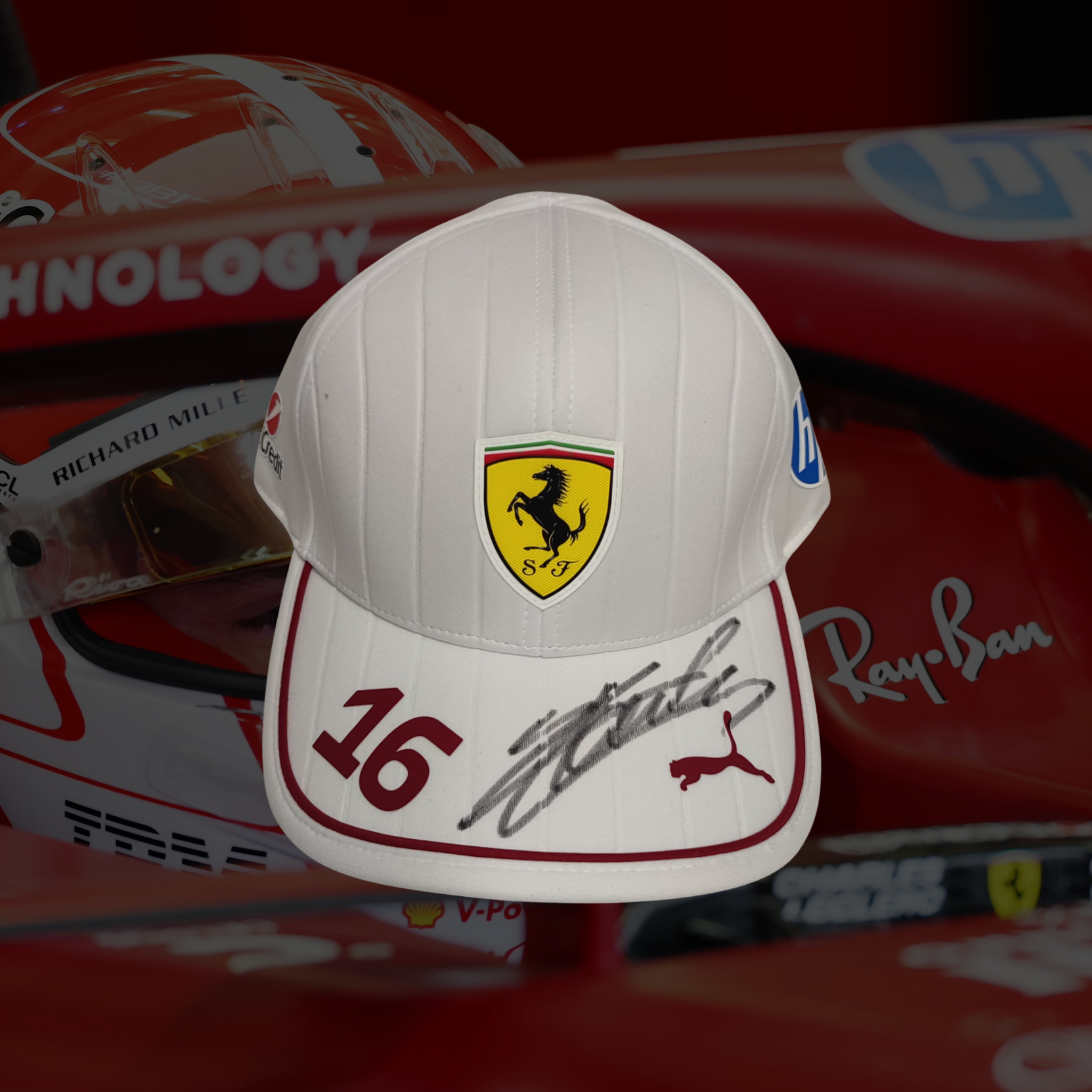 Charles Leclerc Signed Ferrari Miami GP Drivers Cap