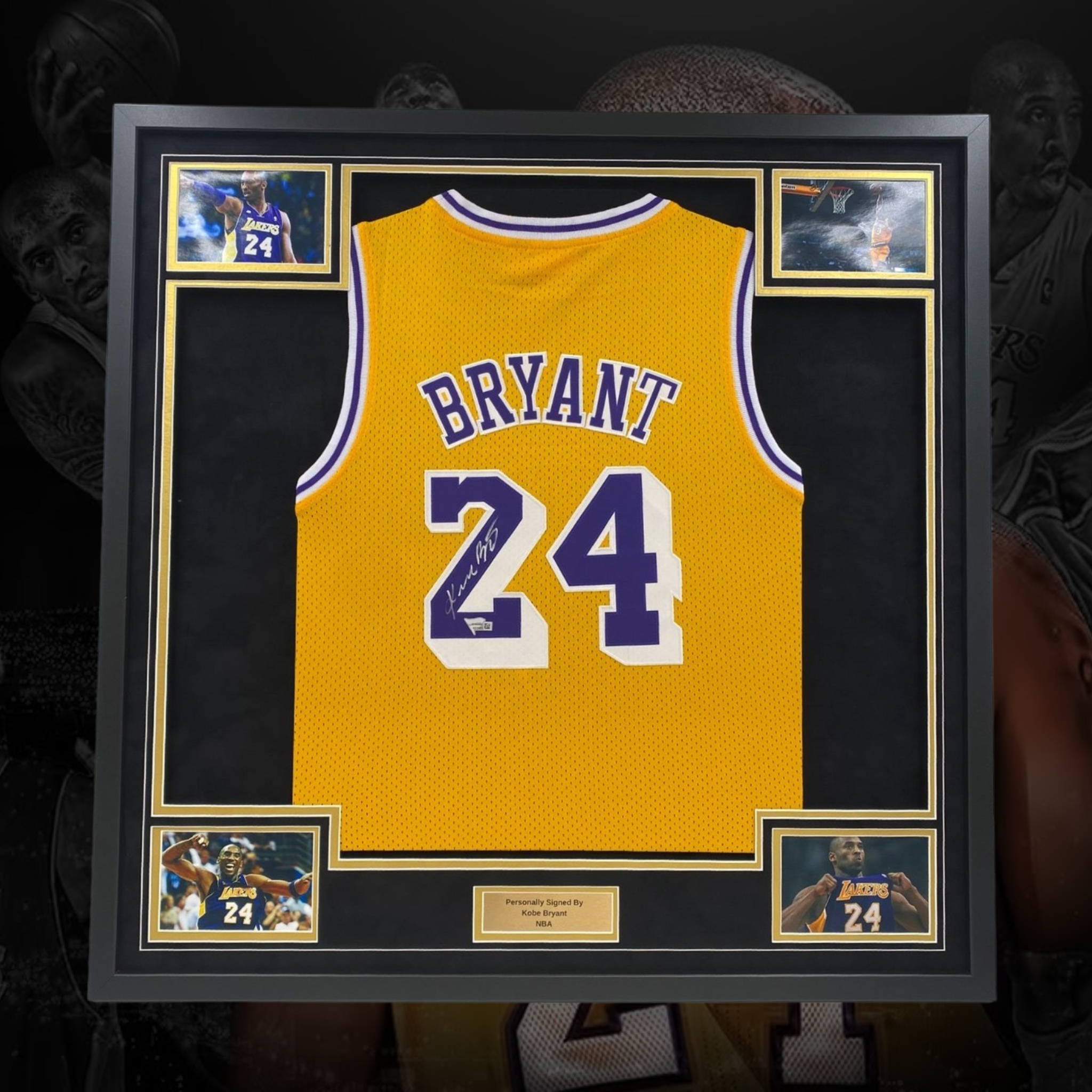 Kobe Bryant Signed Los Angeles Lakers Jersey (#24) – Framed (COA)