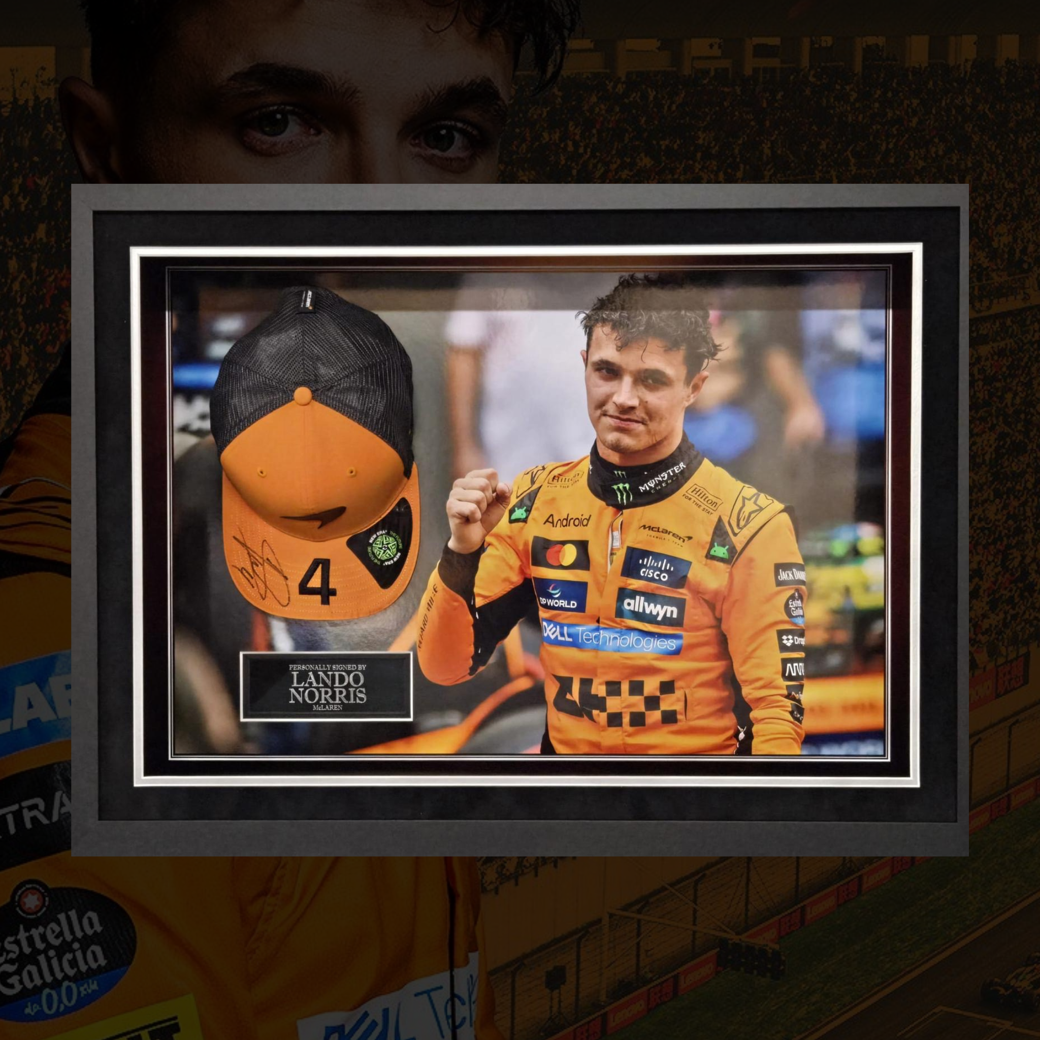 Lando Norris Signed McLaren Cap Display