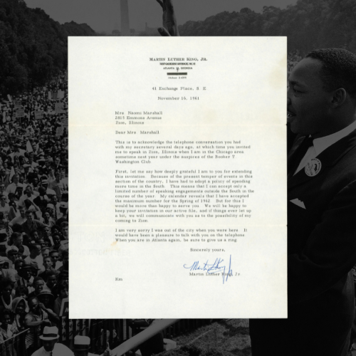 Martin Luther King Jr. Signed 1961 Letter Display