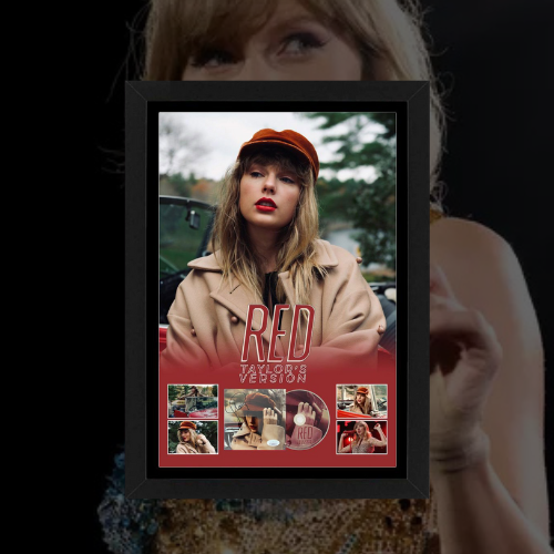 Taylor Swift Red Signed CD Cover Display