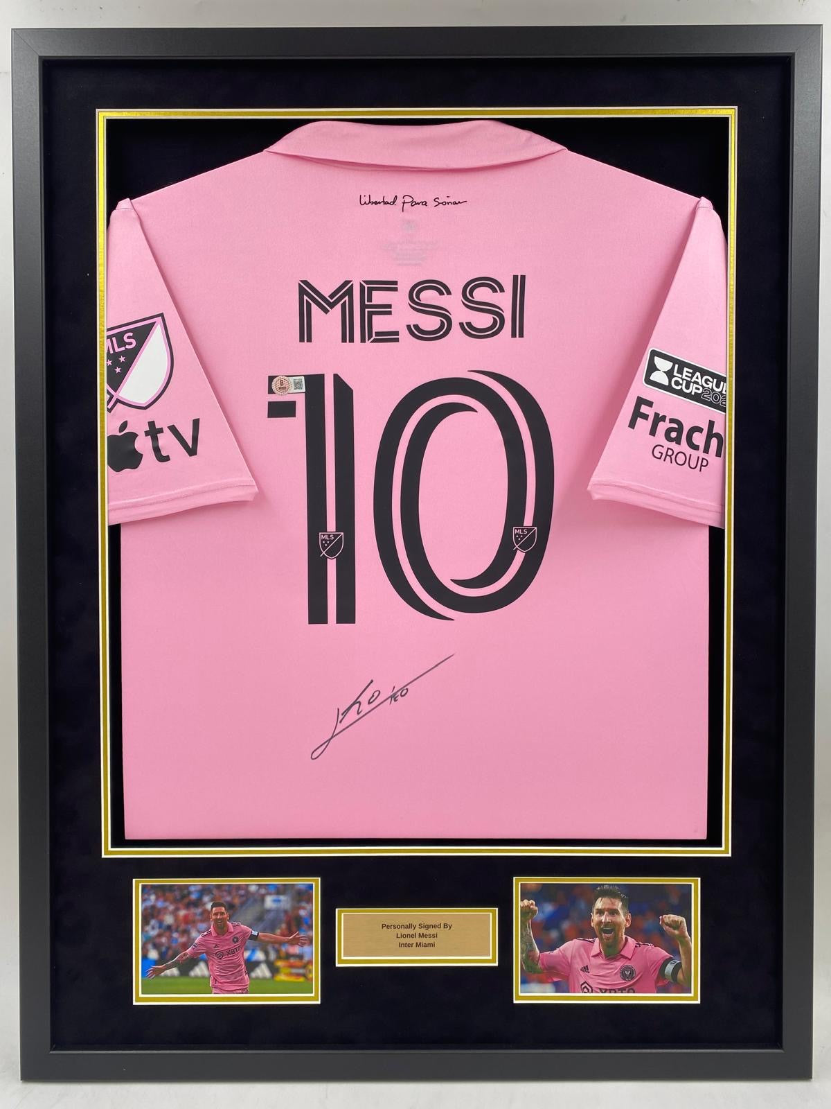 Lionel Messi Signed Inter Miami Shirt (Pink) – Framed (COA)