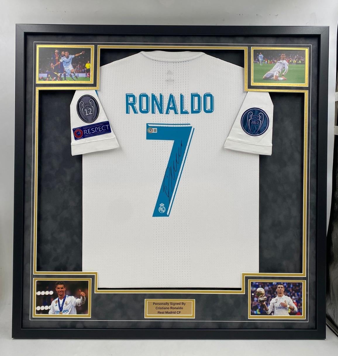 Cristiano Ronaldo Signed Real Madrid Shirt (White 2017) – Framed (COA)